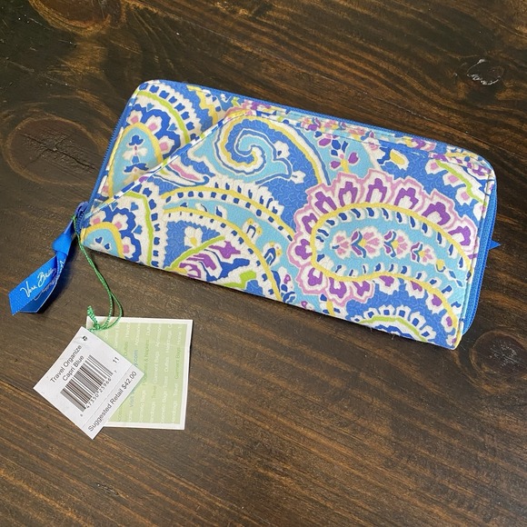 Vera Bradley Large Zip Travel Organizer Wallet - Capri - New - Picture 3 of 5